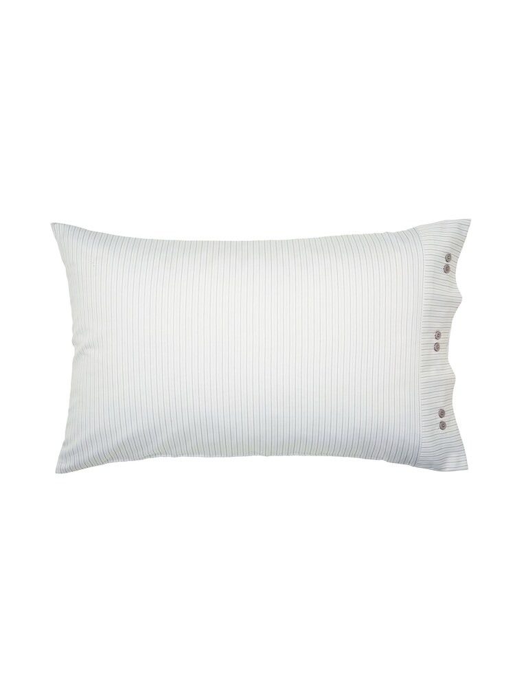 Bedeck of Belfast White Silver 100% Cotton Amalia Standard Pillowcase Pair - Image 5 of 5