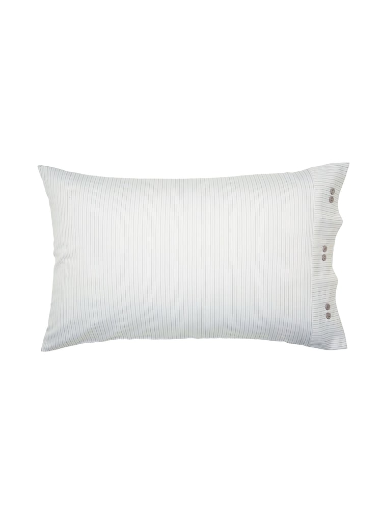 Bedeck of Belfast White Silver 100% Cotton Amalia Standard Pillowcase Pair - Image 5 of 5 Bedeck of Belfast White Silver 100% Cotton Amalia Standard Pillowcase Pair - Image 5 of 5