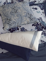 Bedeck of Belfast Midnight Blue Freya Square Pillowcase Pair - Image 3 of 4
