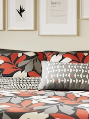 Helena Springfield Scarlet/Neutral Otto Duvet 100% Cotton Cover and Pillowcase Set - Image 2 of 5
