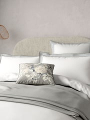 Bedeck of Belfast White or Silver Astrid Duvet Cover and Pillowcase 100% Cotton Set - Image 2 of 4