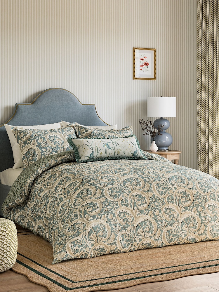 طقم غطاء لحاف وغطاء وسادة من القطن 100% تشكيلة Tilia Lime من Sanderson - صورة 1 من 5