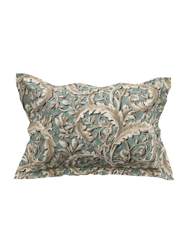 Sanderson Soft Teal Tilia Lime Duvet Cover and Pillowcase 100% Cotton Set - Image 4 of 5