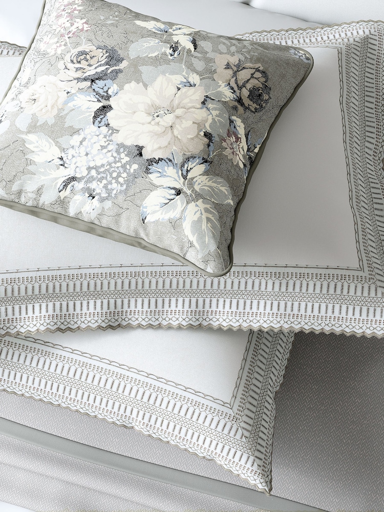 Bedeck of Belfast Astrid Square Pillowcase 100% Cotton Pair - Imagen 2 de 4