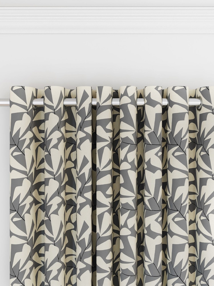 Helena Springfield Neutral Leni Lined Eyelet Eyelet Curtains - Image 3 of 4