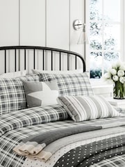 Helena Springfield Green Cosy Check Brushed 100% Cotton Duvet Cover and Pillowcase Set - Image 2 of 5
