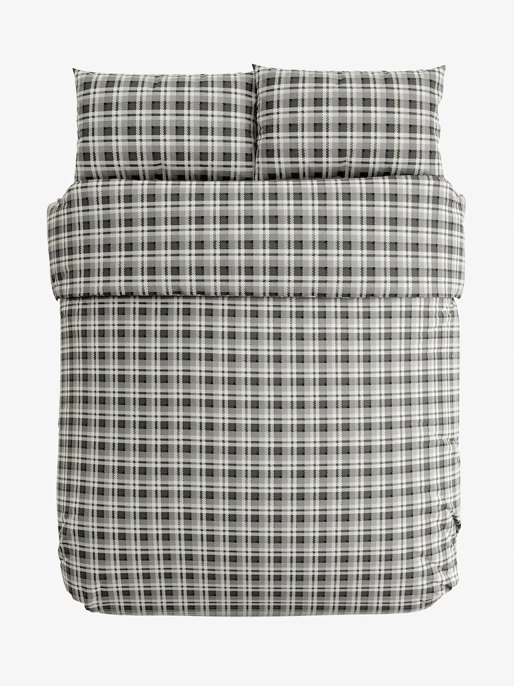 Helena Springfield Cosy Check Brushed 100% Cotton Duvet Cover and Pillowcase Set - Image 4 of 5