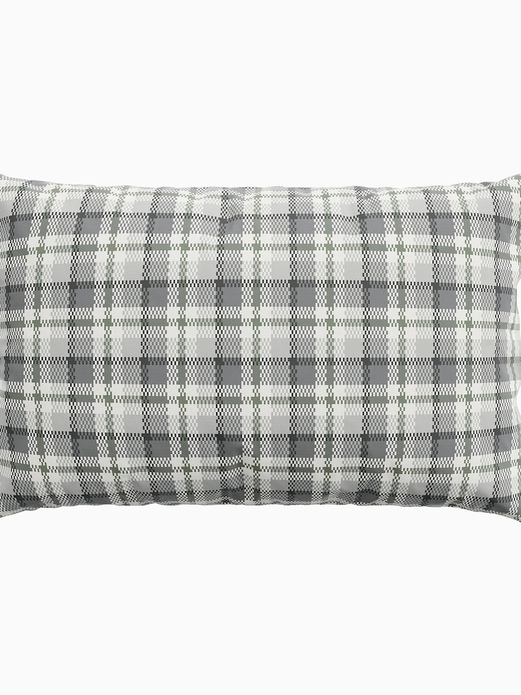 Helena Springfield Green Cosy Check Brushed 100% Cotton Duvet Cover and Pillowcase Set - Image 5 of 5