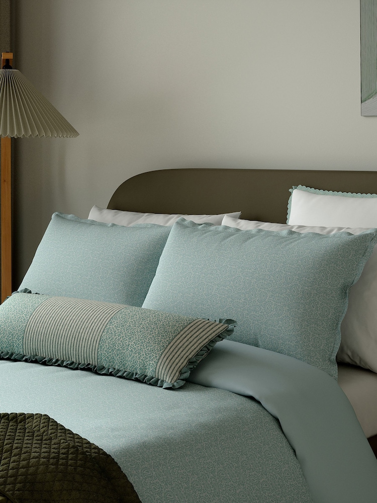 Bedeck of Belfast Duck Egg Emmy Duvet Cover and Pillowcase 100% Cotton Set - Image 2 of 4 Bedeck of Belfast Duck Egg Emmy Duvet Cover and Pillowcase 100% Cotton Set - Image 2 of 4