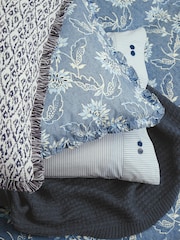 Bedeck of Belfast Chambray Blue Miya Standard Pillowcases Pair - Image 1 of 3