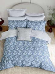 Bedeck of Belfast Chambray Blue Miya Standard Pillowcases Pair - Image 2 of 3