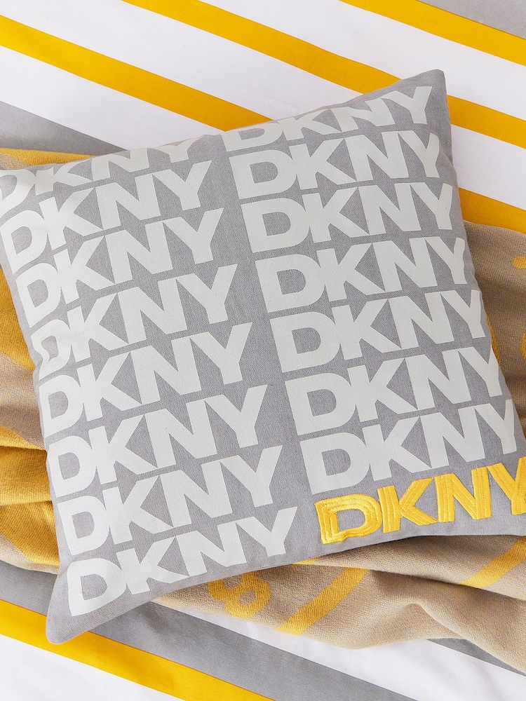 DKNY Grey Token Logo Throw - Image 2 of 3