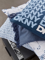 DKNY Blue Logo Cushion - Image 3 of 5