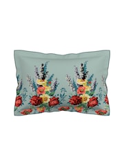 V&A Teal and Claret Botanical Harmony 100% Cotton Duvet Cover and Pillowcase Set - Image 4 of 5