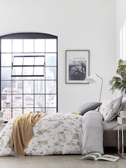 DKNY Grey Wildflower Patchwork Duvet Cover and Pillowcase 100% Cotton Set - Image 1 of 4