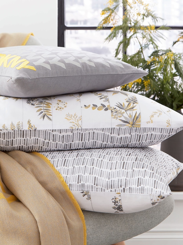 DKNY Grey Wildflower Patchwork Duvet Cover and Pillowcase 100% Cotton Set - Image 4 of 4