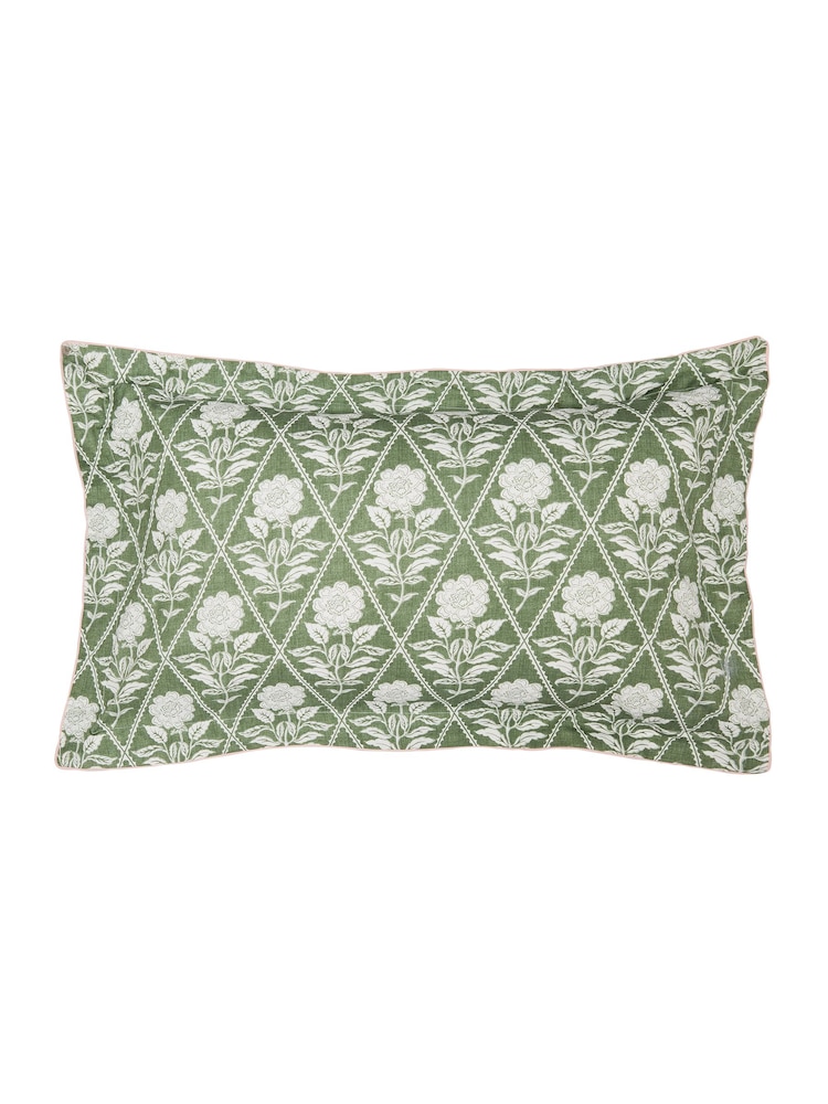Joules Green 100% Cotton Juliette Stamp Duvet Cover and Pillowcase Set - Image 5 of 5 Joules Green 100% Cotton Juliette Stamp Duvet Cover and Pillowcase Set - Image 5 of 5