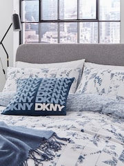 DKNY Blue Wildflower Patchwork Duvet Cover and Pillowcase 100% Cotton Set - Image 2 of 3
