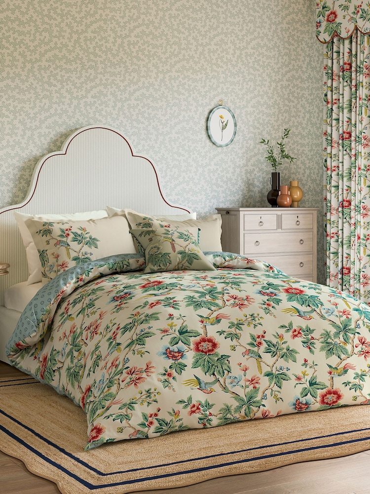 Sanderson Chintz 100% Cotton Lophura Duvet Cover and Pillowcase Set - Image 1 of 5