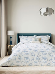 V&A Blue Garden Of Love 100% Cotton Duvet Cover and Pillowcase Set - Image 1 of 5
