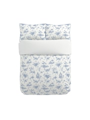 V&A Blue Garden Of Love 100% Cotton Duvet Cover and Pillowcase Set - Image 3 of 5