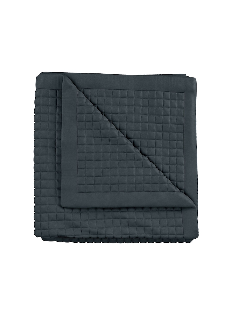 Bedeck of Belfast Charcoal and Linen 100% Cotton Ariane Throw - Image 3 of 3