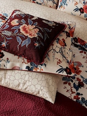 V&A Blue and Red Chinoiserie Charm Standard 100% Cotton Pillowcase Pair - Image 4 of 4