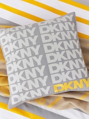 DKNY Grey Logo Cushion - Image 1 of 5