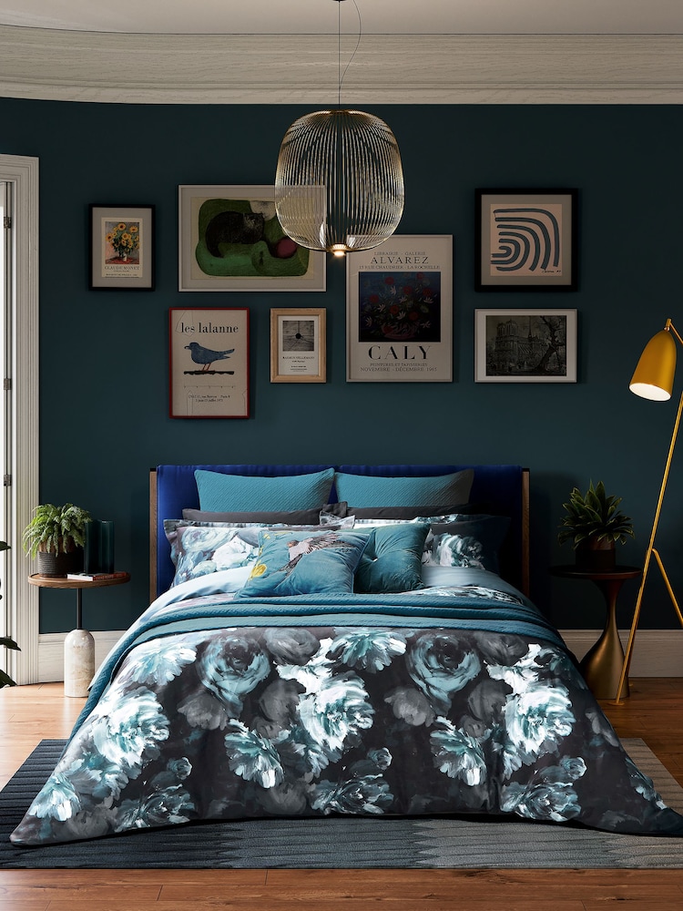 Ted Baker Multi Painted Blooms Duvet Cover and Pillowcase 100% Cotton Set - Image 1 of 5
