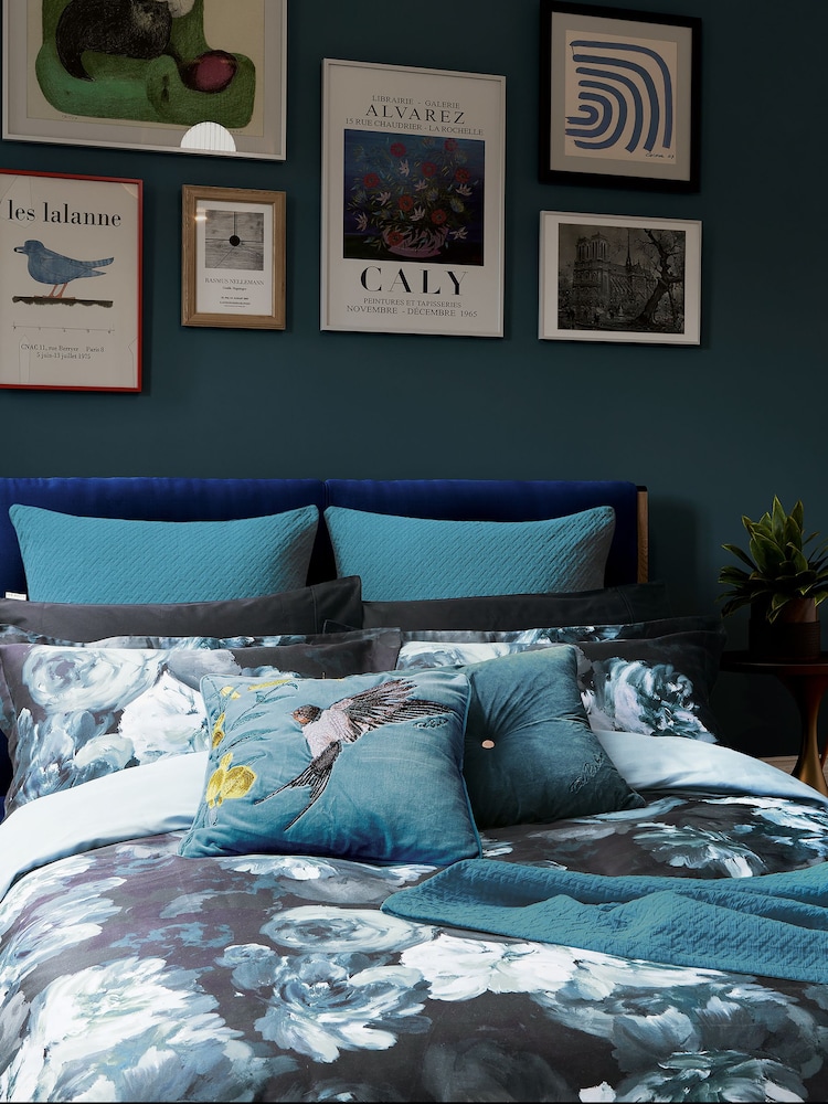 Ted Baker Multi Painted Blooms Duvet Cover and Pillowcase 100% Cotton Set - Image 2 of 5
