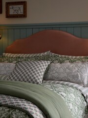 Joules Green Juliette Stamp Standard Pillowcase 100% Cotton Pair - Image 3 of 5
