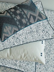 Bedeck of Belfast Blue Dhaka Cushion - Image 1 of 4