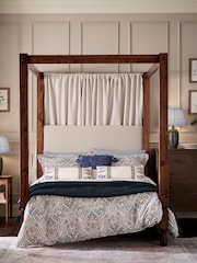 Joules Blue 100% Cotton Paisley Duvet Cover and Pillowcase Set - Image 1 of 5