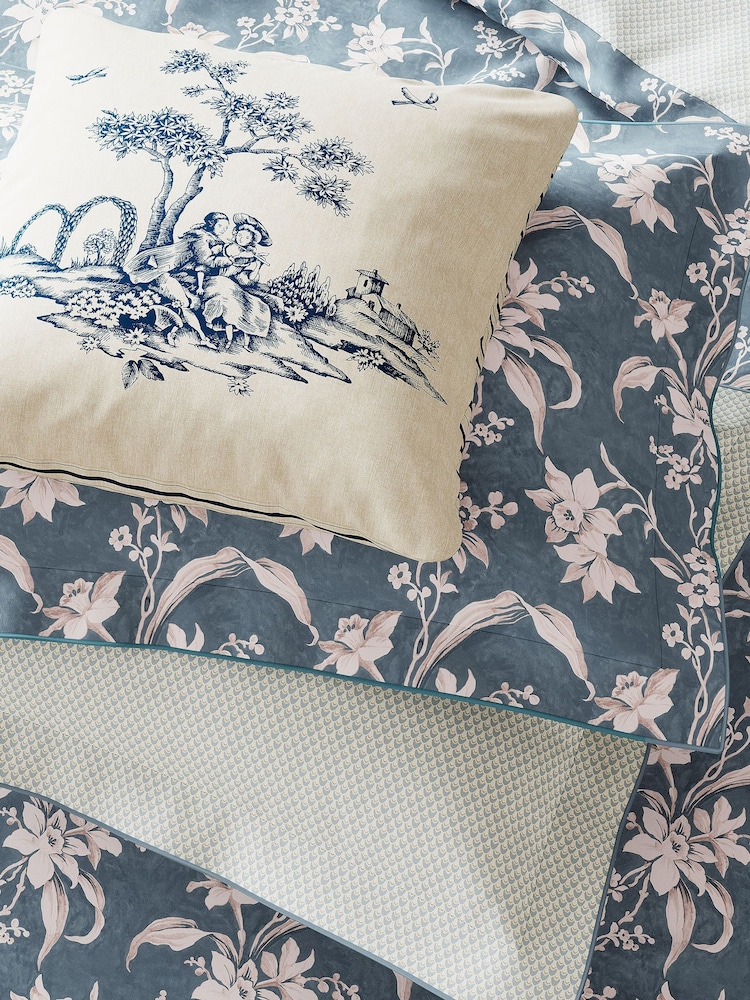 V&A Blue Enchanted Garden Cushion - Image 1 of 3