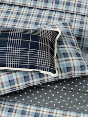 Helena Springfield Blue Red Cosy Check Brushed 100% Cotton Duvet Cover and Pillowcase Set - Image 3 of 5