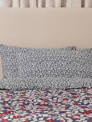 Joules Royal Blue Grove Floral Standard Pillowcase 100% Cotton Pair - Image 1 of 5