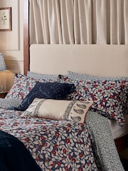 Joules Royal Blue Grove Floral Standard Pillowcase 100% Cotton Pair - Image 2 of 5