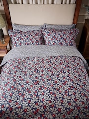 Joules Royal Blue Grove Floral Standard Pillowcase 100% Cotton Pair - Image 3 of 5