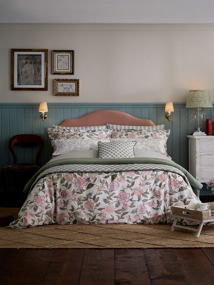Joules Khaki 100% Cotton Juliette Duvet Cover and Pillowcase Set - Image 1 of 5 Joules Khaki 100% Cotton Juliette Duvet Cover and Pillowcase Set - Image 1 of 5