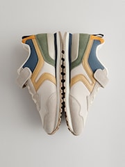 Neutral Colourblock Wide Fit (G) One Strap Elastic Lace Trainers - Image 3 of 6