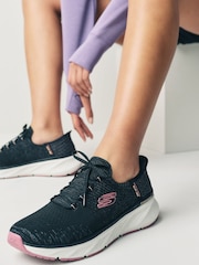 Skechers Black/Pink Relaxed Fit Slipins Slip In Edgeride Trainers - Image 1 of 6