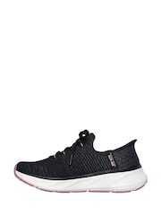 Skechers Black/Pink Relaxed Fit Slipins Slip In Edgeride Trainers - Image 3 of 6