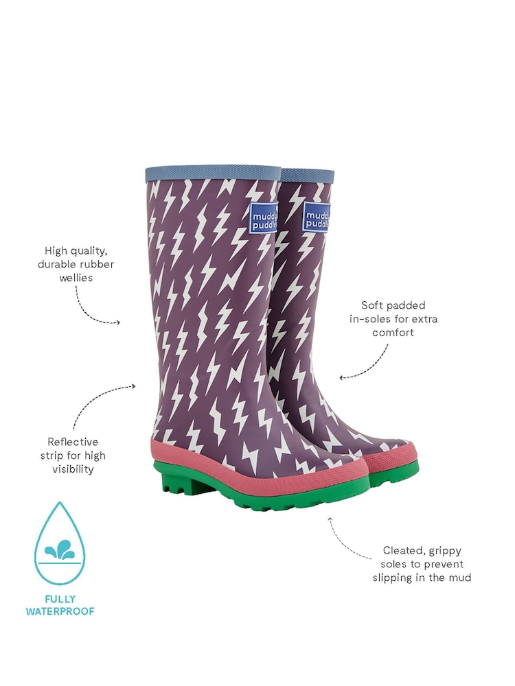 Пурпурный Bolt - Резиновые сапоги Muddy Puddles Puddlestomper - Image 3 of 3