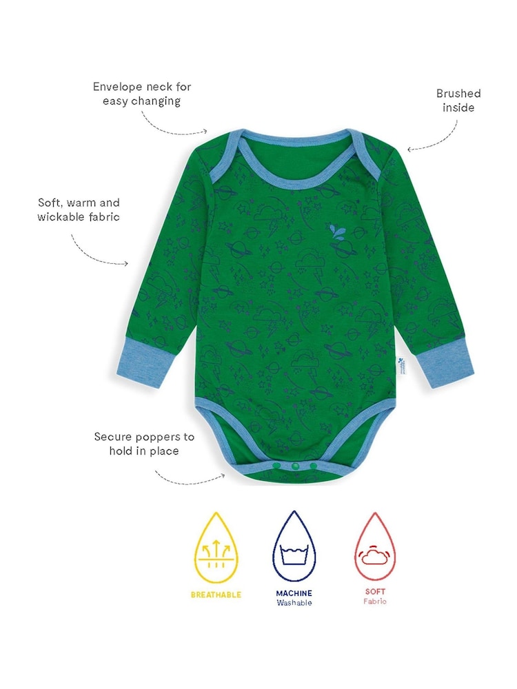 Muddy Puddles Green Sky Muddy Puddles Thermal Baselayer Babygrow - Image 2 of 2