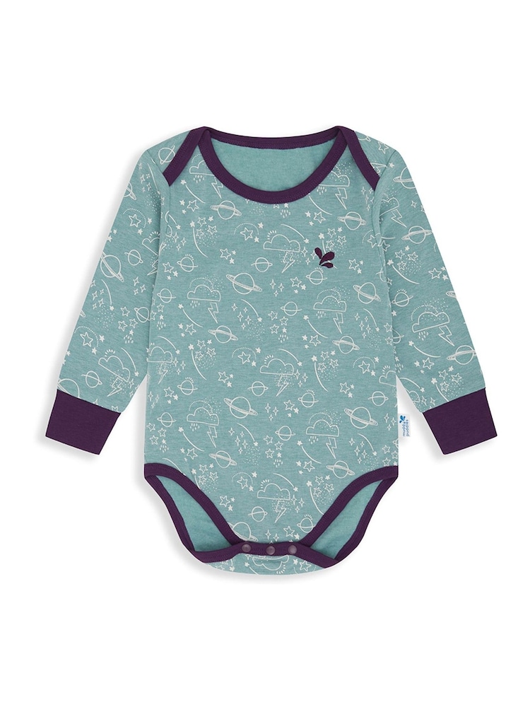 Muddy Puddles Sage Green Sky Muddy Puddles Thermal Baselayer Babygrow - Image 1 of 2