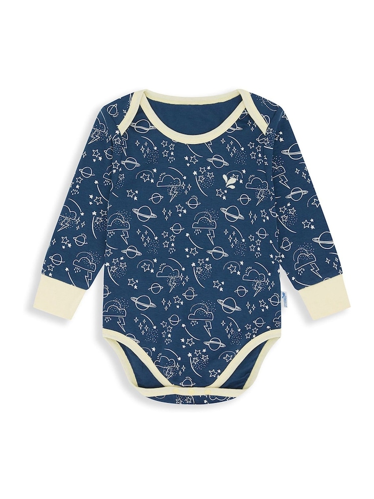 Muddy Puddles Navy Sky Muddy Puddles Thermal Baselayer Babygrow - Image 1 of 2