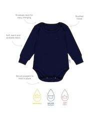 Muddy Puddles Navy Blue Muddy Puddles Thermal Baselayer Babygrow - Image 2 of 2