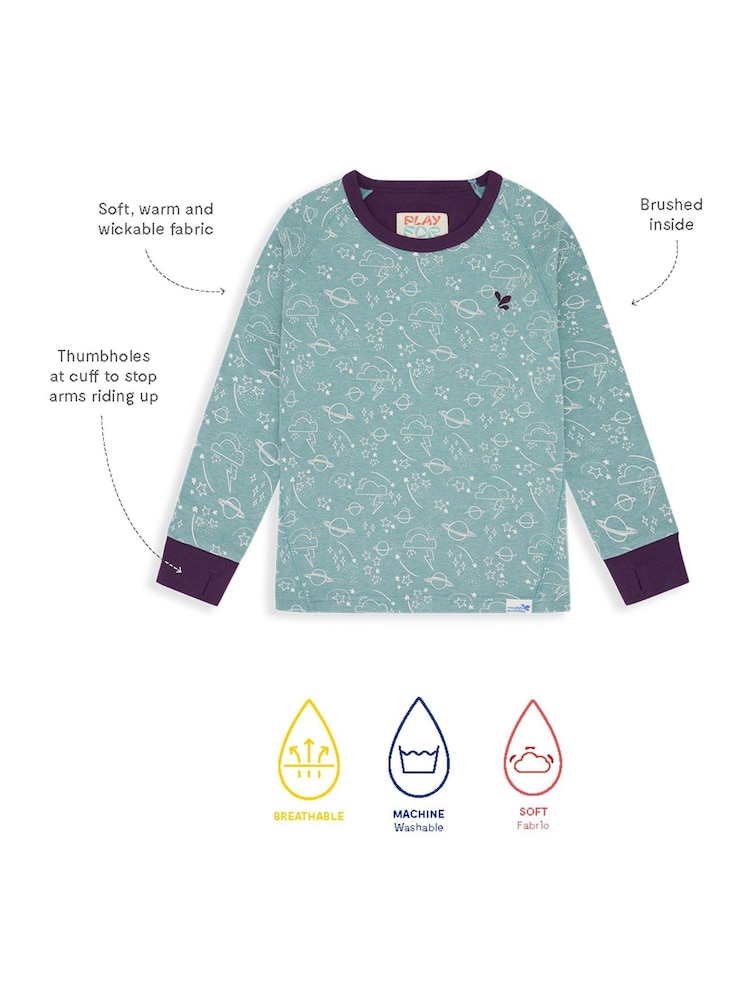 Muddy Puddles Sage Green Sky Muddy Puddles Thermal Baselayer Top - Image 4 of 4