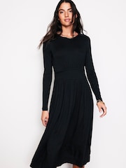 Boden Black Petite Thea Long Sleeve Jersey Dress - Image 1 of 4