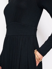 Boden Black Petite Thea Long Sleeve Jersey Dress - Image 2 of 4
